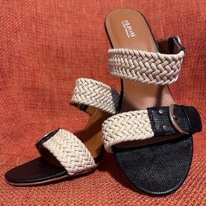 Bijou by AJ Valenci Embossed Leather and Rope Sandal Women’s Size 10M